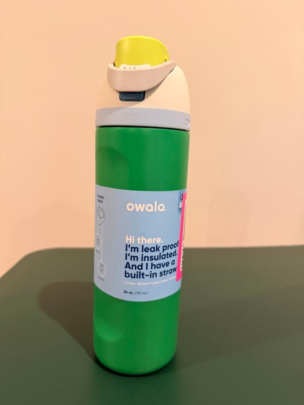 Owala FreeSip 24oz Stainless Steel Water Bottle - Putting Green (NWOB)